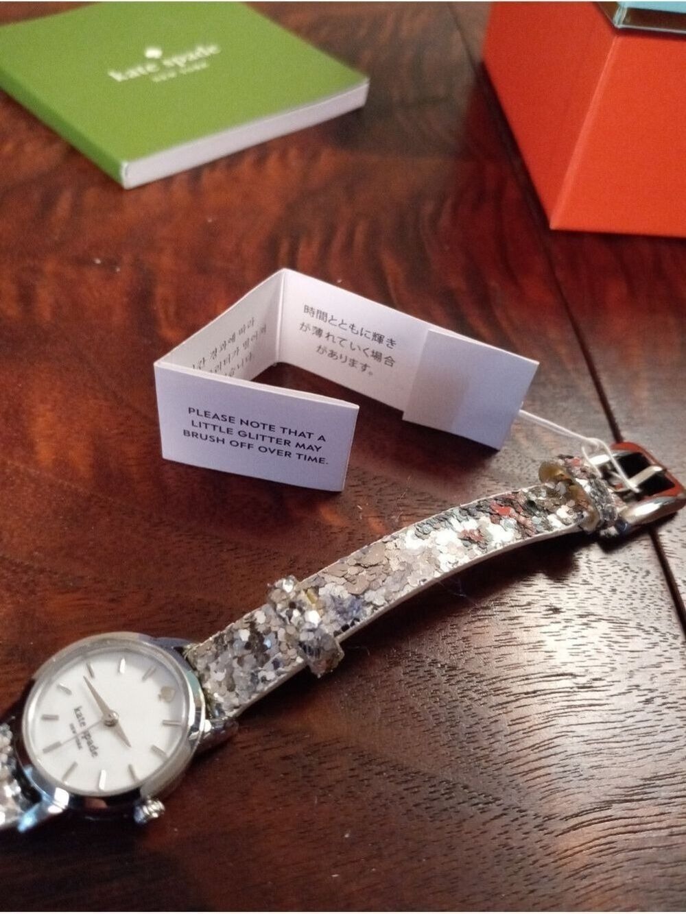 Kate Spade Silver Glitter Tiny Metro Watch - Picture 6 of 10